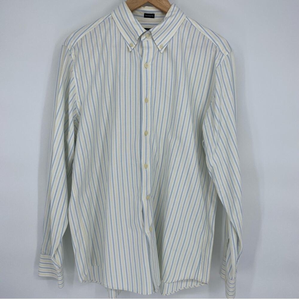 J.CREW Men’s Cotton Long sleeve Stripped Button Down Shirt Office Large